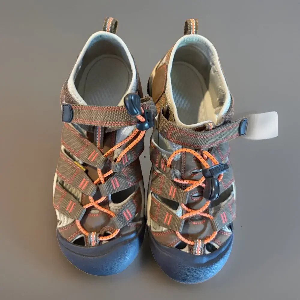KEEN Newport H2 Sandals Big Kids Size 6 Brown Orange Sport Water Shoes EUC